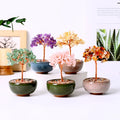 2025 Hot Sale Healing Crystal Quartz Chips Bonsai Money Tree Crystal Ceramic Bowl Base Tree for Fengshui Decoration