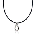 Creative Chokers Necklaces Black Genuine Leather with Sliver Pendant Long 48cm Luxury Necklace Juwalary for Girls Free Shipping
