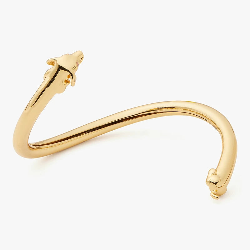Milskye Sterling Silver Jewelry Fashion Jewelry 18K Gold Hot Dog Cuff Bangle