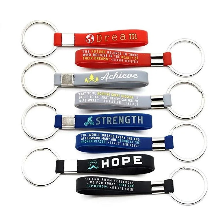 Dream Achieve Strength Hope Motivational Keychain with Inspirational Quotes / Religious Keychains with Bible Verses
