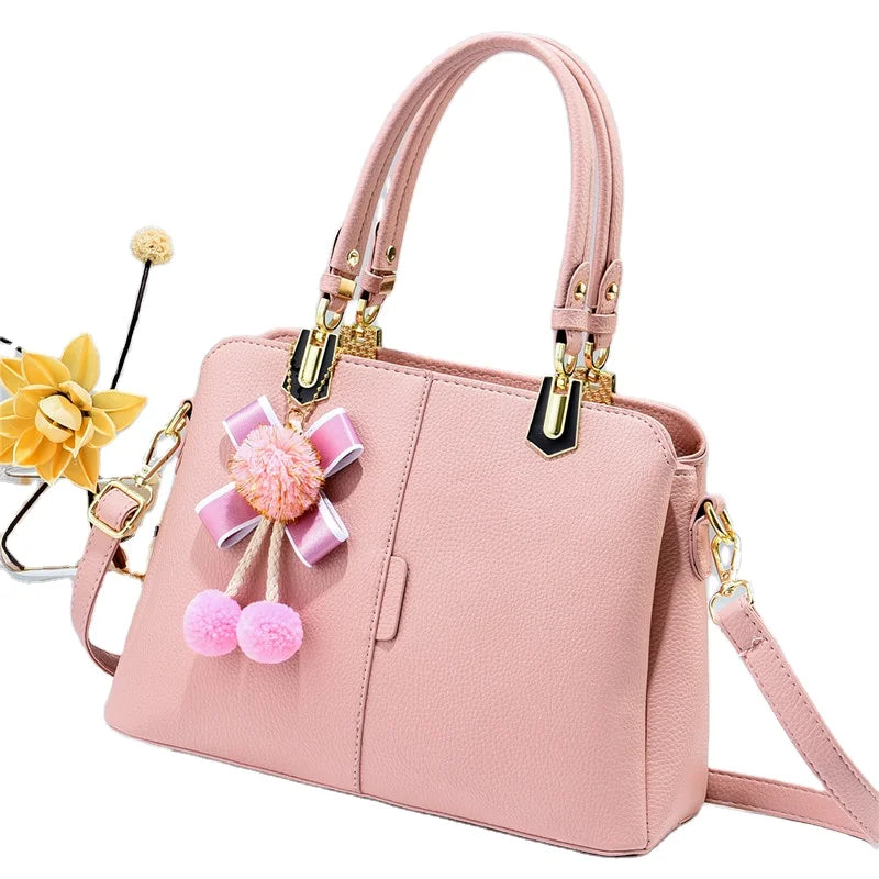 PU Women's Bag 2026 New Fashion Large Capacity Lady Portable Atmosphere Diagonal Cross Middle-aged Mother Bag Chain Bags