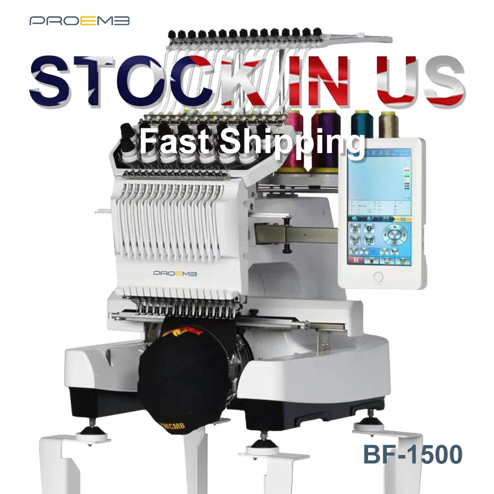 PROEMB Free Shipping Plat Embroidery Machine for Clothes Single Head Embroidery Machine