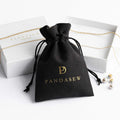 PandaSew Custom Logo Luxury Black Suede Velvet Package Drawstring Jewelry Pouch Bag