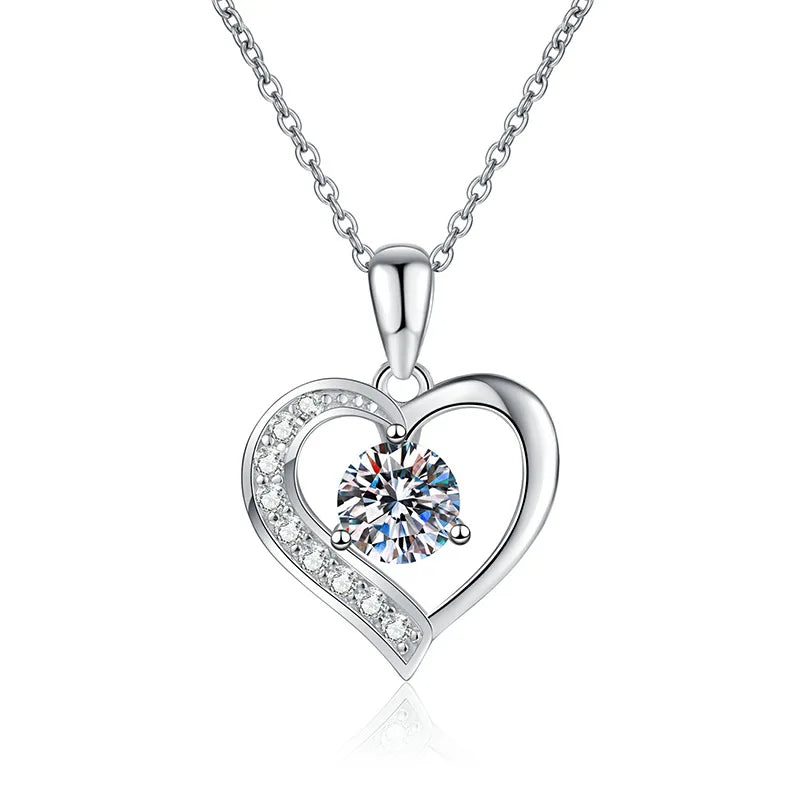 S925 Sterling Silver Classic Heart of the Sea Necklace for Wedding Engagement Elegant Chains Jewelry Moissanite Jewelry