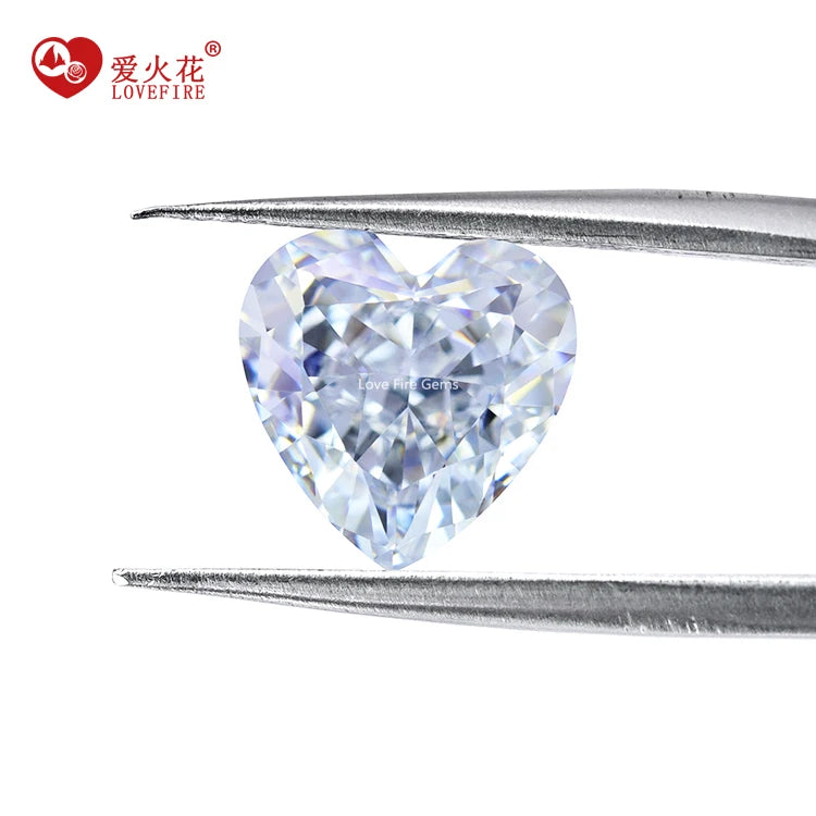 Machine Cut Various Color Heart Shape Cz Stone Crushed Ice Cut Loose Cubic Zirconia
