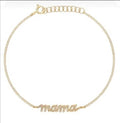 Dainty 925 Sterling Silver 14K Gold Plated Delicate Pave Zircon CZ Letters MAMA Bracelet Jewelry for Mother's Gift Wholesale