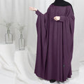 New Stylish Solid Plain Color Nida Batwing Sleeve Kaftan Abaya Dubai 2022 Islamic Maxi Long Muslim Dress for Women