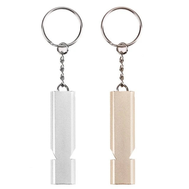 Premium Double Tube Survival Whistle Outdoor Hiking Camping Gear with Lanyard Keychain for Lifeguard Emergency