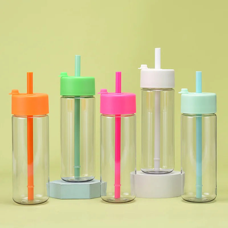 Logo Custom BPA FREE 740ml Tritan Plastic Sippy Cup Absorbable Pearl Water Bottle with Lid and Straw