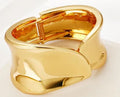Kaimei Fashion Jewelry Summer Exaggerated Open Cuff Bracelet Glossy Highly Polished Non-Tarnish Metal Alloy Gold Bracelet Bangle