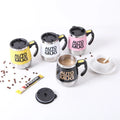 400ml Novel Custom Logo Stainless Steel Magnetic Auto Mixing Milk Auto Coffee Cup Self Stirring Mug