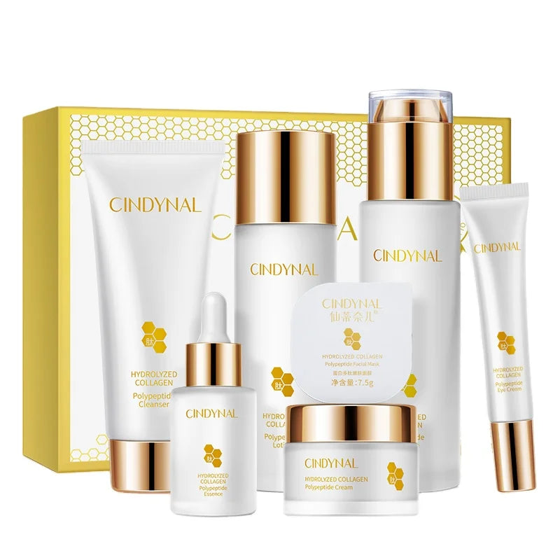 CINDYNAL Hydrolyzed Collagen Polypeptide Tender Skin Care Setface Cream Lotion Facial Cleanser