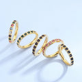 Fashion Stackable Promise Colored Mood Dainty Finger Ring Set Cubic Zirconia Stainless Steel Gold Plated Wedding Rings Women