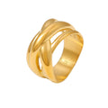 Latest Trendy Waterproof Stainless Steel Ring Factory Direct Supply Fashionable Irregular Lines Staggered Entangled Engagement