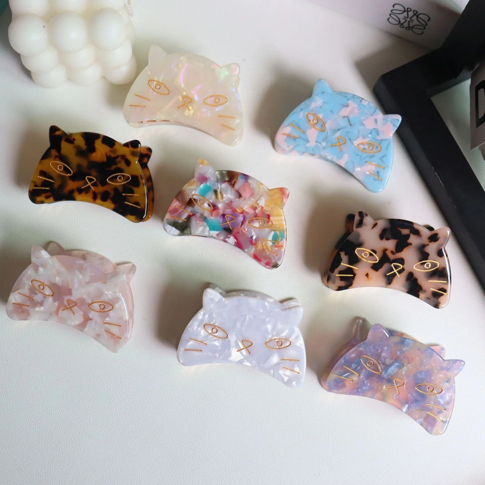 7cm Big Fashion Headwear Sweet Customized Claws Clips Custom Animal Metal Hair Jaw Clamp Acetate Cat Hair Claw