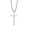 Men's 316L Stainless Steel Cross Necklace Silver Black Titanium Steel Fashion Jewelry Pendant Charm Christian Wedding Accessory