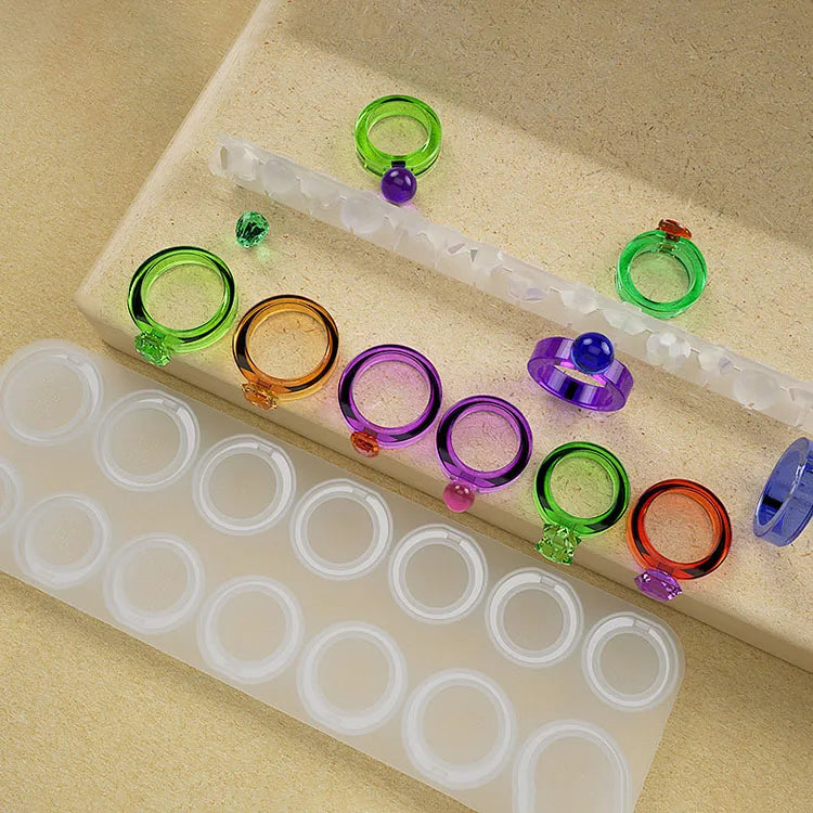 YS Silicone Ring Pendant Mold Necklace Epoxy Molds Rings Jewelry Resin Casting Mold Jewelry Craft Handmade DIY Tool Gift