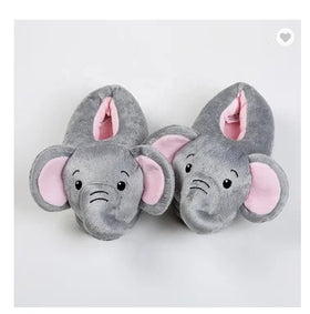 Elephant Shape Cartoon slippers for Kid's Adult Winter Home Indoor Outdoor slippers TPR Sole 2020 New Plush Animal slippers