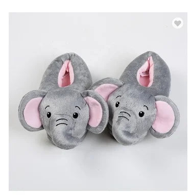 Elephant Shape Cartoon slippers for Kid's Adult Winter Home Indoor Outdoor slippers TPR Sole 2020 New Plush Animal slippers