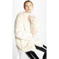 Women's Casual Solid Winter Coat White Open Stitch Oversized Fake Mink Fur Windproof Breathable Thick Vintage Plus Size Outwear
