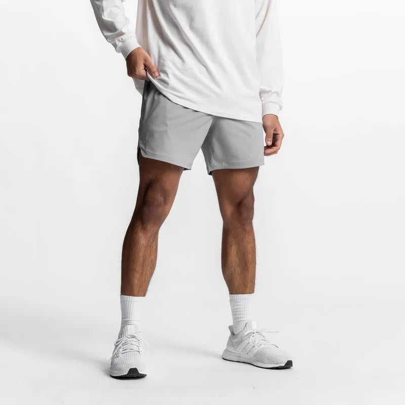 Single Layer Quick Dry Sports Casual Shorts Men's Training Basketball Three-point Fitness Pants Drawstring Solid Pant