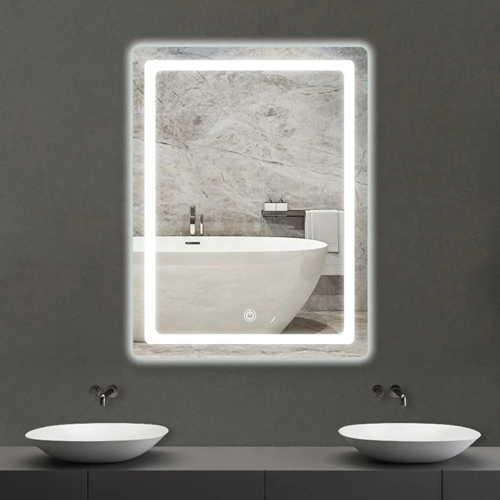 Hotel Design Ip44 Waterproof Multifunctional Led Light Smart Bathroom Led Lighted Vanity Mirror Anti Fog LED Bathroom Mirror