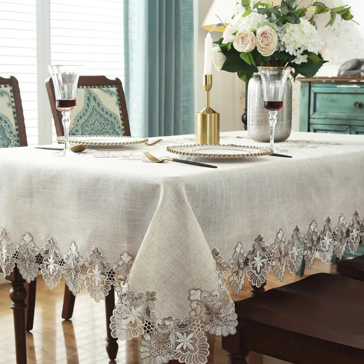 European-style Cloth Lace Tea Table Runner Cover Towel Handmade Embroidered Custom Table Cloth MegaBDM