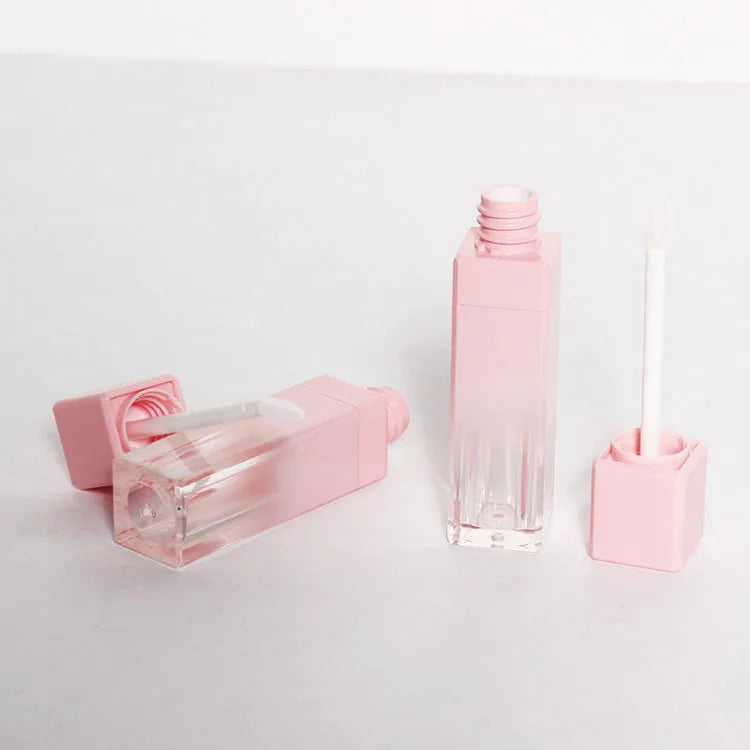 2021 Wholesale New Makeup Container square Lip Gloss Tube pink Gradient Lip Gloss Packaging