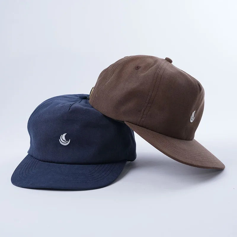Custom Embroidered 5-Panel Brim Dad Hat Soft Nylon Material Snap Back Hat Unstructured Baseball Hat
