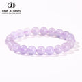 JD GEMS Wholesale Quality Women Beaded Strand Bracelets 5A Natural Light Purple Fluorite Bracelet for Women Gifts