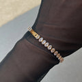 2022 Dazan New 18k Gold Plated 316l Stainless Steel Cubic Zirconia Shiny Hinge 5mm Tennis Chain Bracelet Jewelry for Women