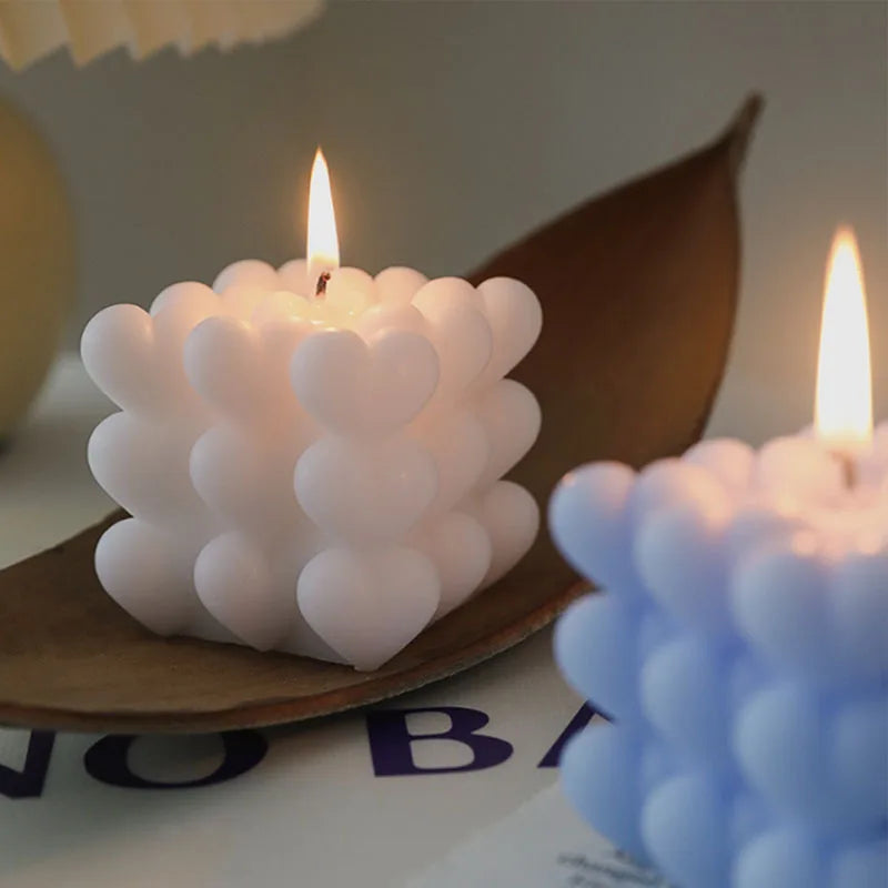 DIY Love Scent Candle Cube Silicone Mold Easy to Demold Candle Mould Fine and Delicate Popsicle Soap Cake