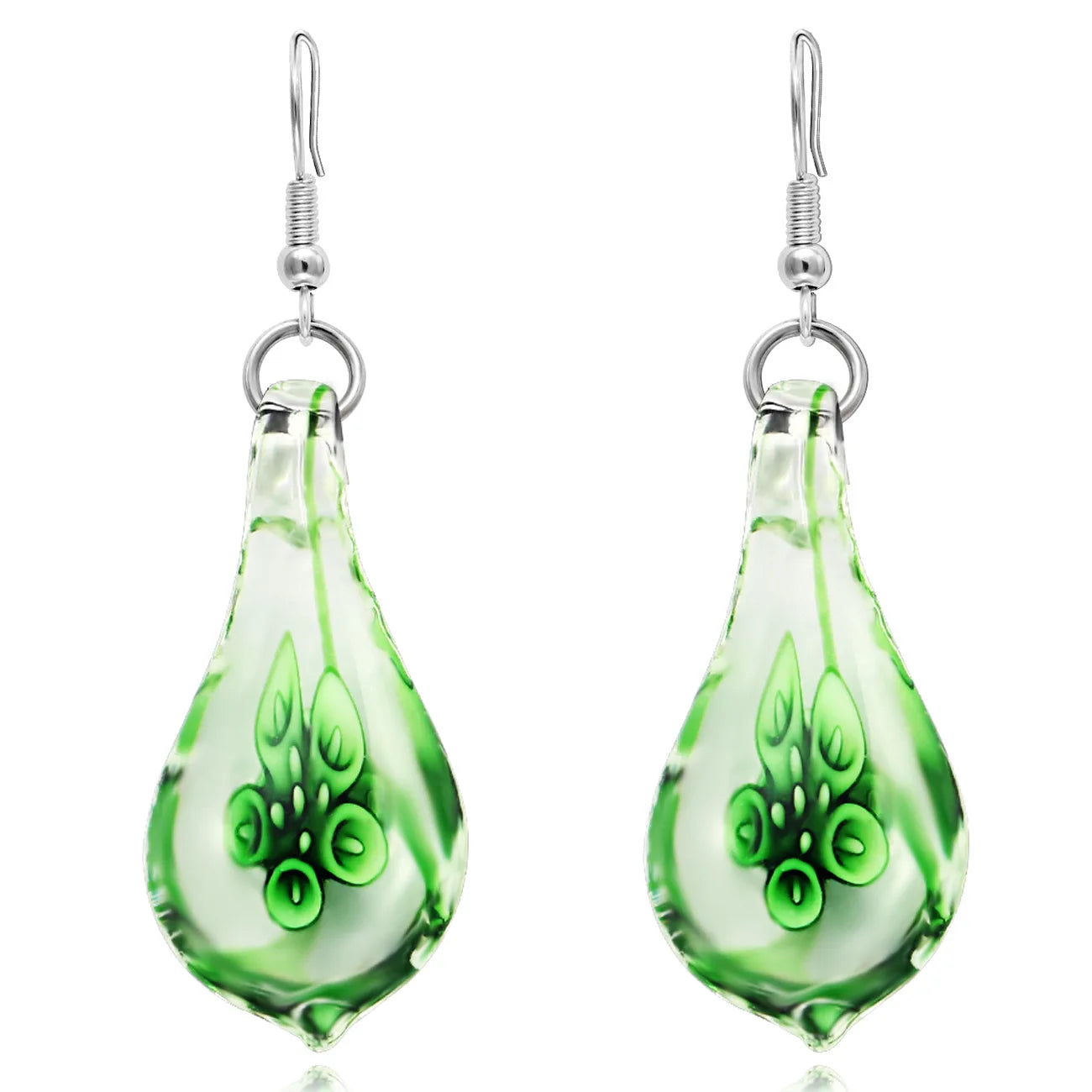 Ladies Trendy Fashion Colored Glaze Jewelry Women Glass Lampwork Tongue Pendant Murano Drop Earrings