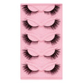 New Style 5 Pairs Fox Eye Makeup Lashes Salon False Mink Eye Lashes Soft Natural Black Attractive Wispy Roll EyeLashes
