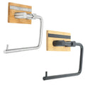 New Style Roll Holder Custom Logo Black Adhesive Bamboo Basket Tissue Bathrooms Stick Toilet Paper Holder Brushed Nickel