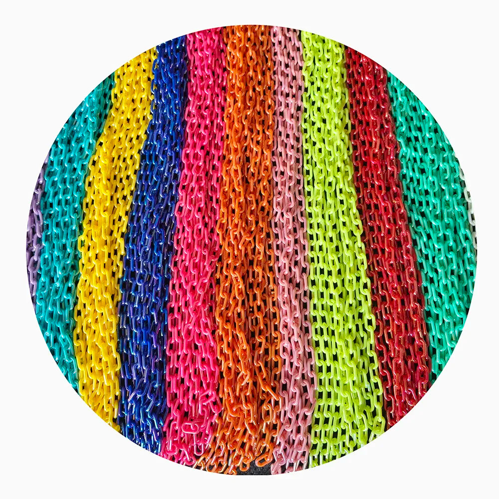 100pcs Plastic Chain Links Plastic Lobster Clasp Keychains for Diy Jewelry Making Keychain Kids Necklace Bracelet 40cm Length