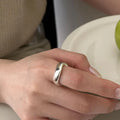 Trendy Women Jewelry Open Adjustable Stacking Ring 925 Sterling Silver Irregular Rings
