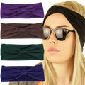 Wholesale Korean Solid Color Fashion Hair Accessories Knitted Soft Hairbands Knot Casual Sport Headbands for Girls Women