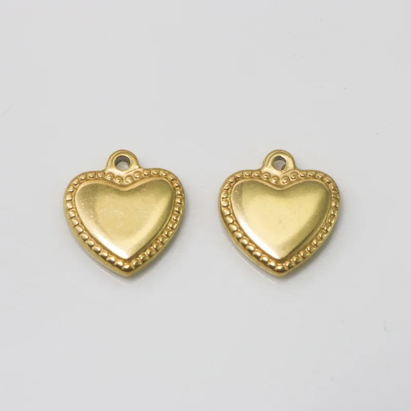 2025 Cute Love Charms Stainless Steel Heart-Shaped Pendant DIY Accessories Necklace Accessory