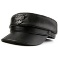 R066  Sheepskin Leather Hats  Sheep Leather Trucker Cap Natural Skin  Beret Hat Baker Boy Caps