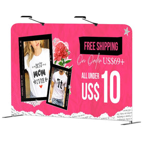 FEAMONT 10ft Fabric Tension Display Trade Show Exhibition Backdrop Pop up Booth Wall