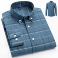 2026 High Quality Cotton Oxford Shirts for Men Plaid Pattern Formal Casual Plus Size Knitted Long Sleeve Breathable Spring OEM