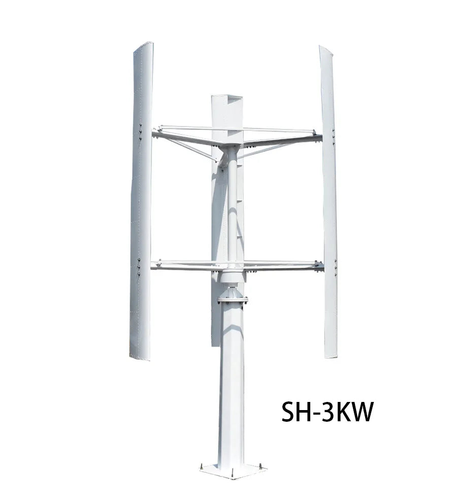 SMARAAD SH-3000 Vertical Axis Wind Turbine Generator MPPT Controller Aluminium Alloy Blades Vertical Wind Generator 3KW