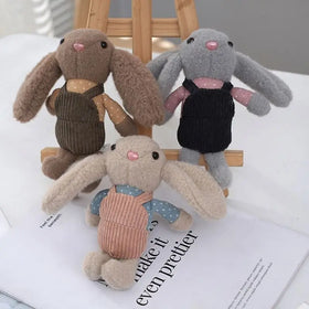 Promotion Bunny Rabbit Stuffed Animal Toys Plush Bag Pendant Doll Bunny Plush Keychains Toys Cute Long Ear pink Rabbit Keychains