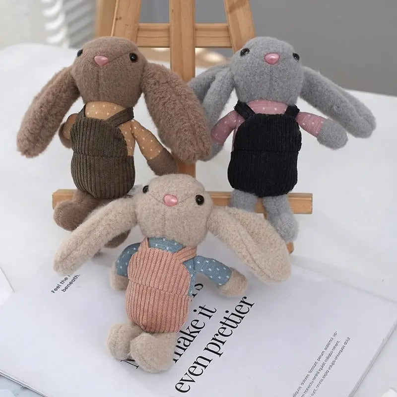Promotion Bunny Rabbit Stuffed Animal Toys Plush Bag Pendant Doll Bunny Plush Keychains Toys Cute Long Ear pink Rabbit Keychains