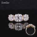 Moissanite Rings VVS 2 Carat Antique Cushion Cut Moissanite Loose Diamond 14k White Gold Wedding Engagement Ring Band