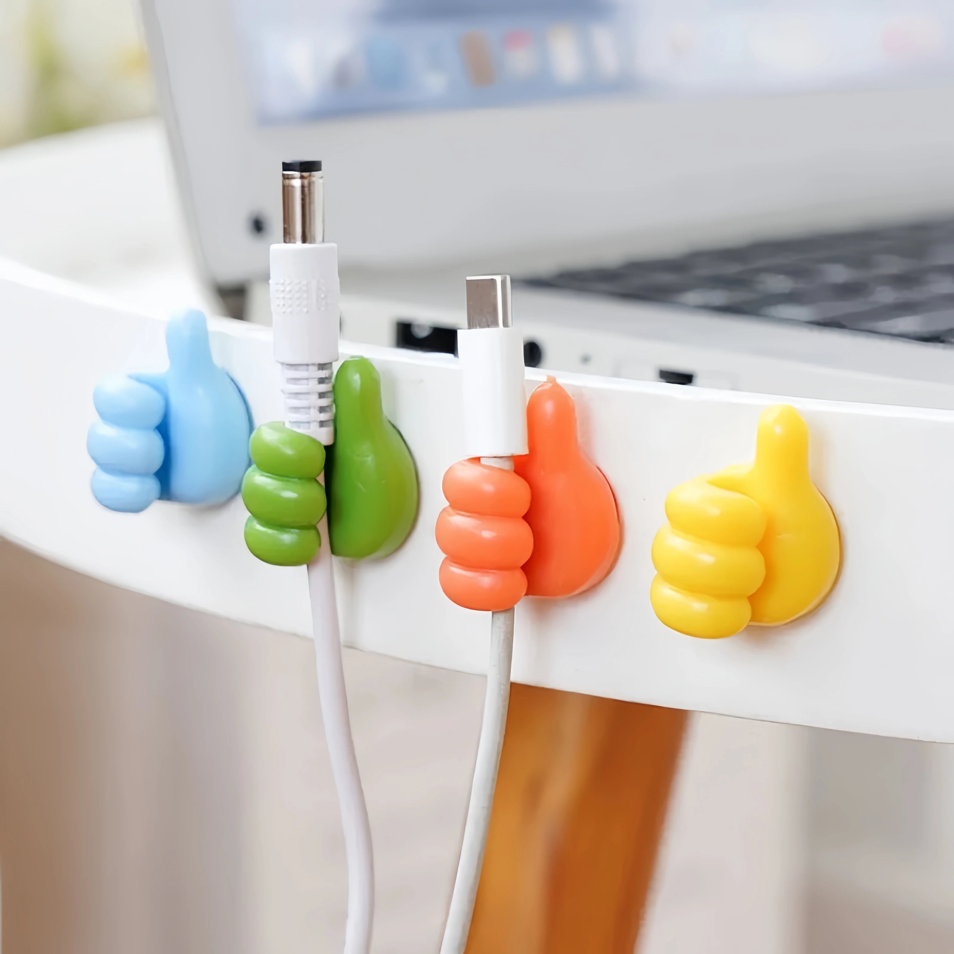 Thumb Mini Cable Organizer USB Cable Management Clips Desktop Wire Manager Cord Holder for Earphone Mouse Bobbin Winder