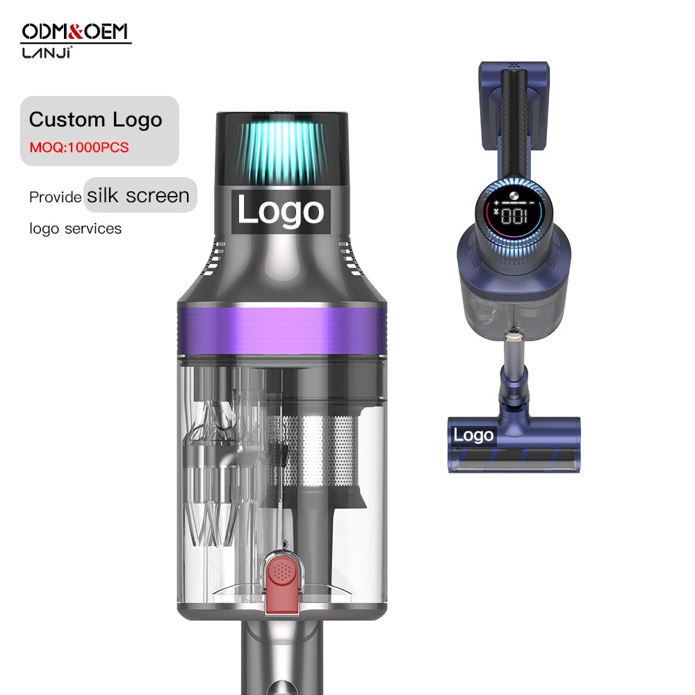 Custom S700 Household Car Vacuum Cleaner Filtration System Large Dust Bins 4 LED Lights Battery-Powered for Hotels Aspirateur