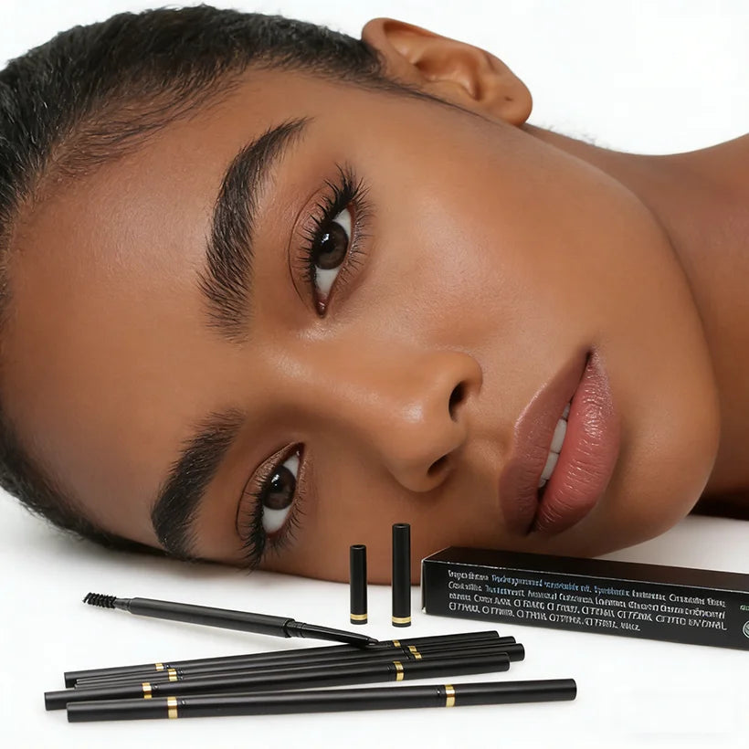 2-in-1 Waterproof Double-Ended Brow Pencil High Pigmented Vegan Formula Eyebrow Enhancer for Eye Makeup
