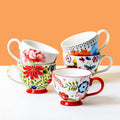 American Style Hand-painted Ceramic Cup Creative Pastoral Style Mug Large Capacity Breakfast Cup Home Oatmeal Cup
